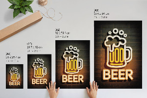 Dekorativní plakát Neonové pivo