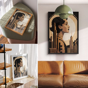 Plakát na zeď Portrét v art deco stylu