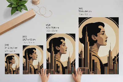 Plakát na zeď Portrét v art deco stylu