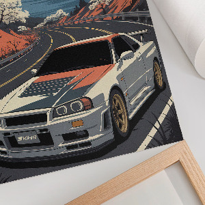 Nástěnný plakát Auto a hory