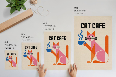Nástěnný plakát Kočičí káva
