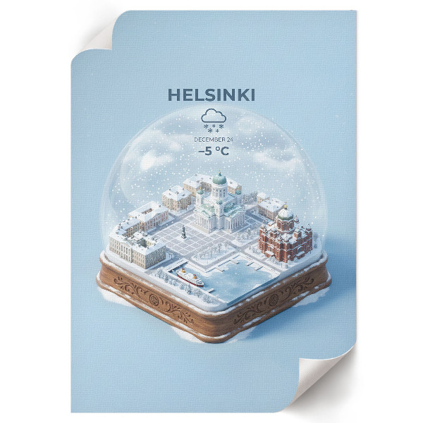 Dekorativní plakát Helsinská sněhová koule