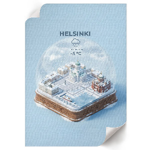 Dekorativní plakát Helsinská sněhová koule