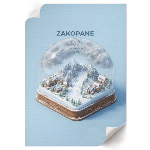 Nástěnný plakát Sněhová koule Zakopane