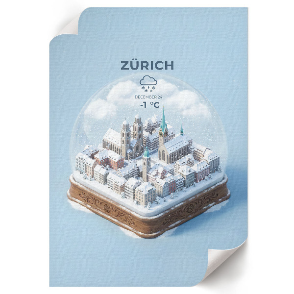 Plakát z fotky Sněhová koule v Curychu