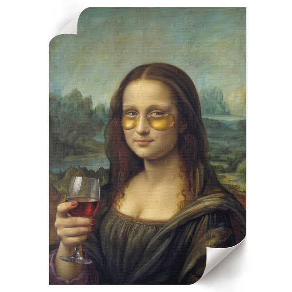 Plakát z fotky Mona Lisa s vínem