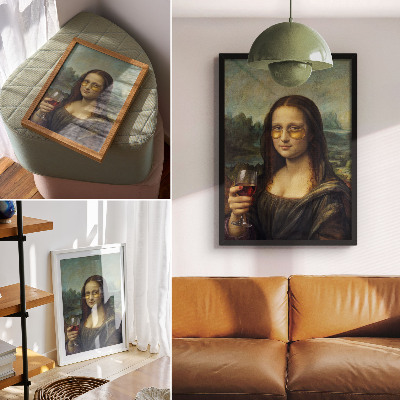 Plakát z fotky Mona Lisa s vínem