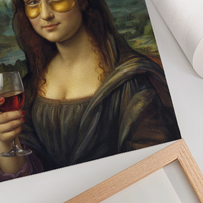 Plakát z fotky Mona Lisa s vínem