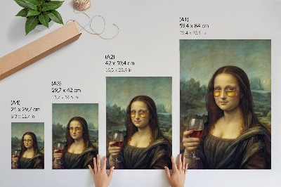 Plakát z fotky Mona Lisa s vínem