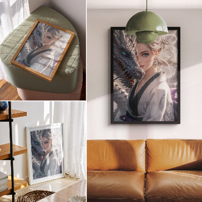 Plakát na zeď Žena a drak