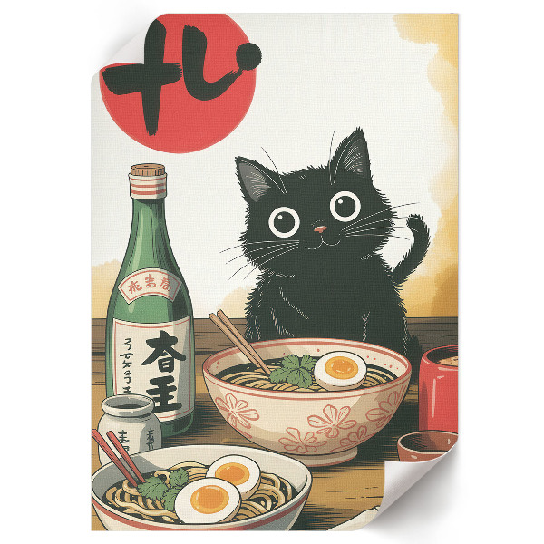 Plakát na zeď Kotě a ramen