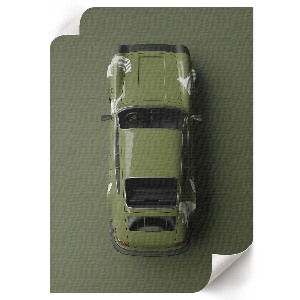 Tisk na plátno Auto v zelené barvě