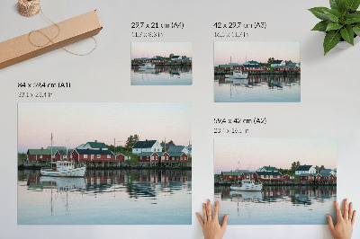 Plakát s texturou plátna s motivem Lodžské vesnice