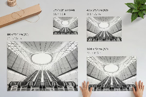 Plakát s texturou plátna s motivem futuristické architektury