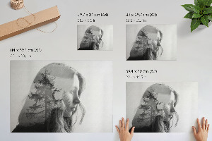 Plakát s texturou plátna s motivem stromové tváře