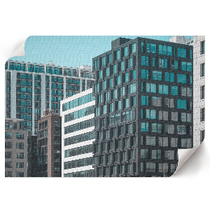 Plakát s texturou plátna s motivem městské architektury