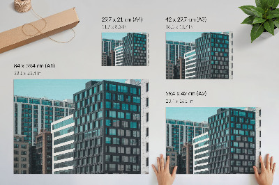 Plakát s texturou plátna s motivem městské architektury