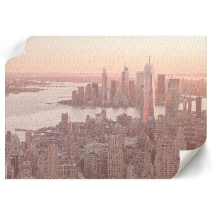 Stylový plakát na zeď Panorama města