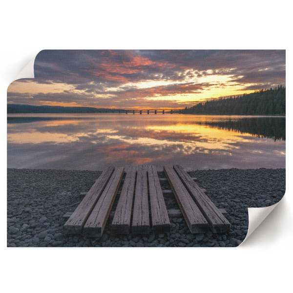 Plakát s texturou plátna Západní jezero