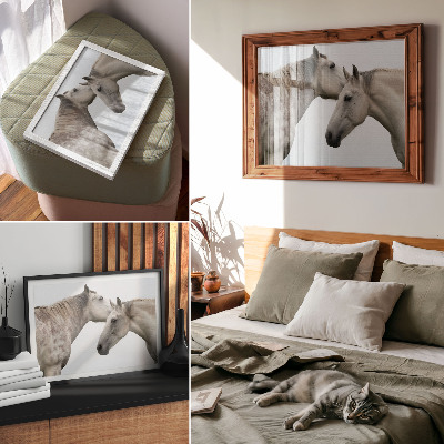 Plakát s texturou plátna „Koňská elegance”