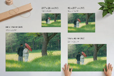 Prémiový nástěnný plakát s motivem japonského páru