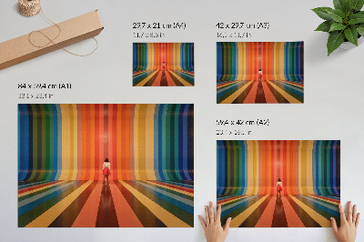 Stylový plakát na zeď s duhovými pruhy