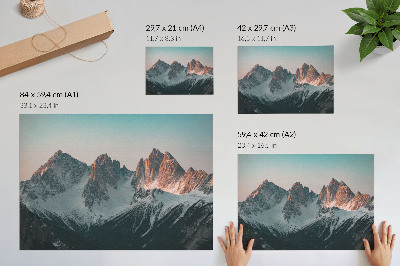 Plakát s texturou plátna s motivem horské krajiny