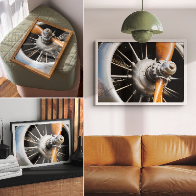 Dekorativní plakát s motivem motoru letadla