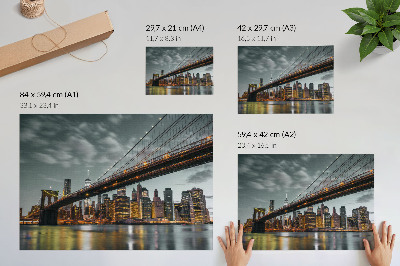 Plakát s texturou plátna s motivem nočního panoramatu