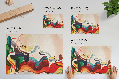 Plakát s texturou plátna s motivem geometrické abstrakce