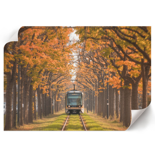 Dekorativní nástěnný plakát „Podzimní tramvaj"