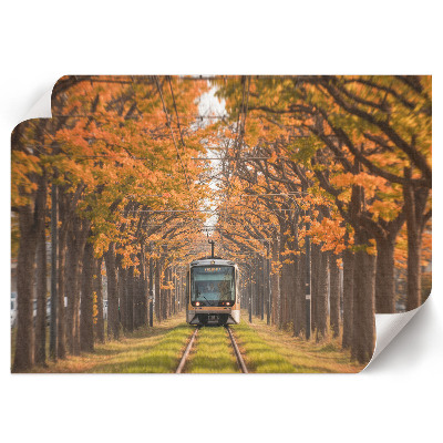 Dekorativní nástěnný plakát „Podzimní tramvaj