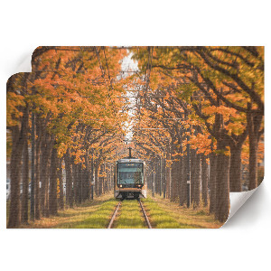 Dekorativní nástěnný plakát „Podzimní tramvaj