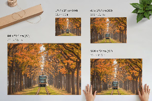 Dekorativní nástěnný plakát „Podzimní tramvaj