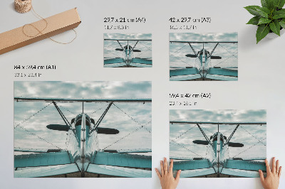 Dekorativní nástěnný plakát s motivem klasického letadla