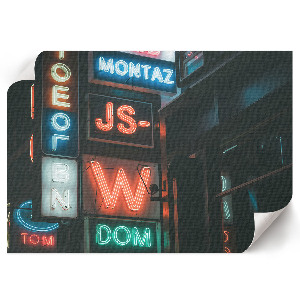 Dekorativní nástěnný plakát s motivem neonových světel ve městě