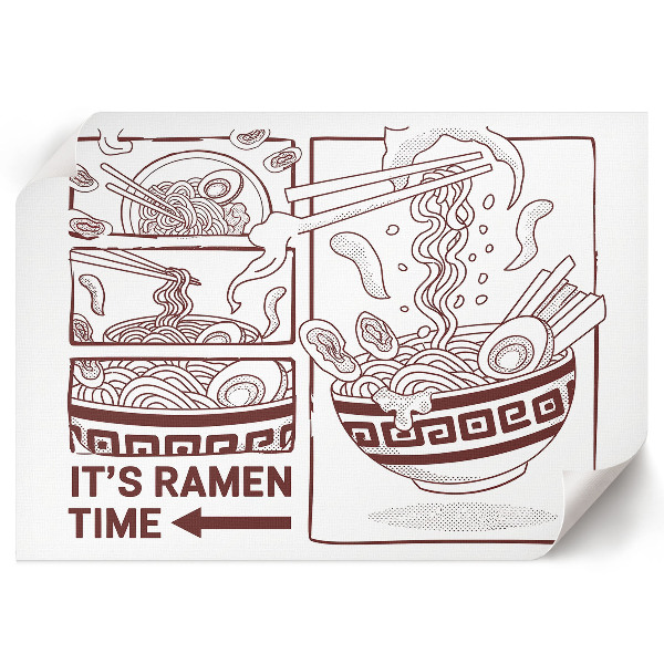 Plakát s texturou plátna s ilustrací ramen