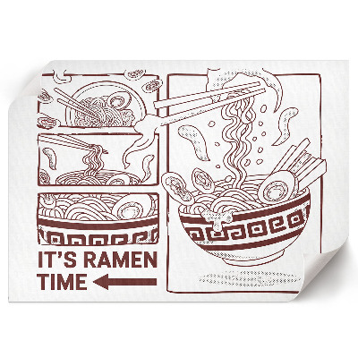 Plakát s texturou plátna s ilustrací ramen