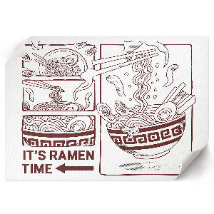 Plakát s texturou plátna s ilustrací ramen