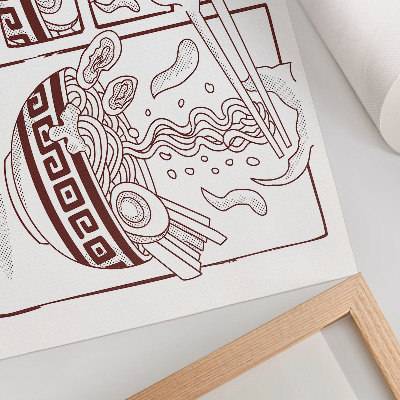 Plakát s texturou plátna s ilustrací ramen