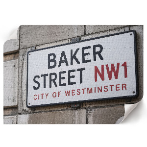 Plakát s texturou plátna s motivem plakety Baker Street