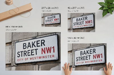 Plakát s texturou plátna s motivem plakety Baker Street