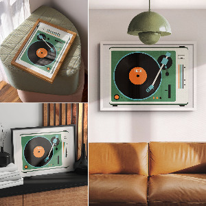 Dekorativní plakát Retro gramofon