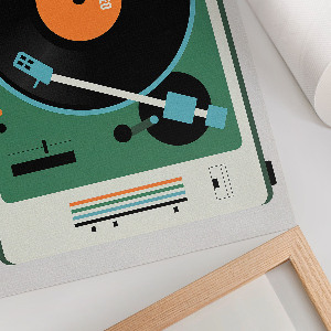 Dekorativní plakát Retro gramofon