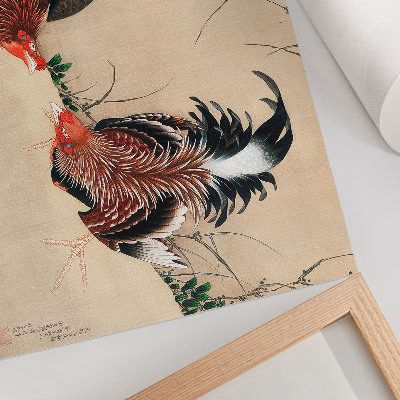Dekorativní nástěnný plakát s motivem kohoutů