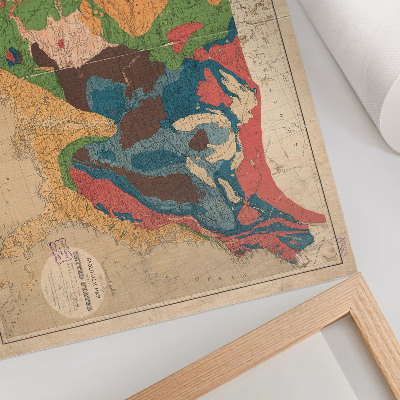 Stylový plakát na zeď s geologickou mapou USA