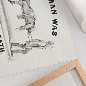 Plakát s texturou plátna „Mluvil se smrtí”