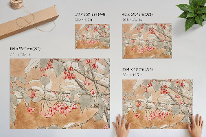 Plakát s motivem hořícího keře s texturou plátna