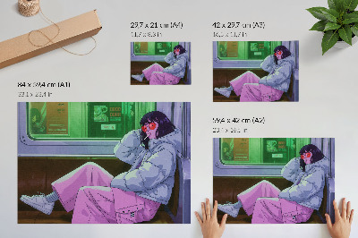 Prémiový nástěnný plakát „Dívka v metru”