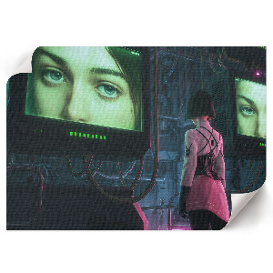 Plakát s texturou plátna s motivem futuristické technologie